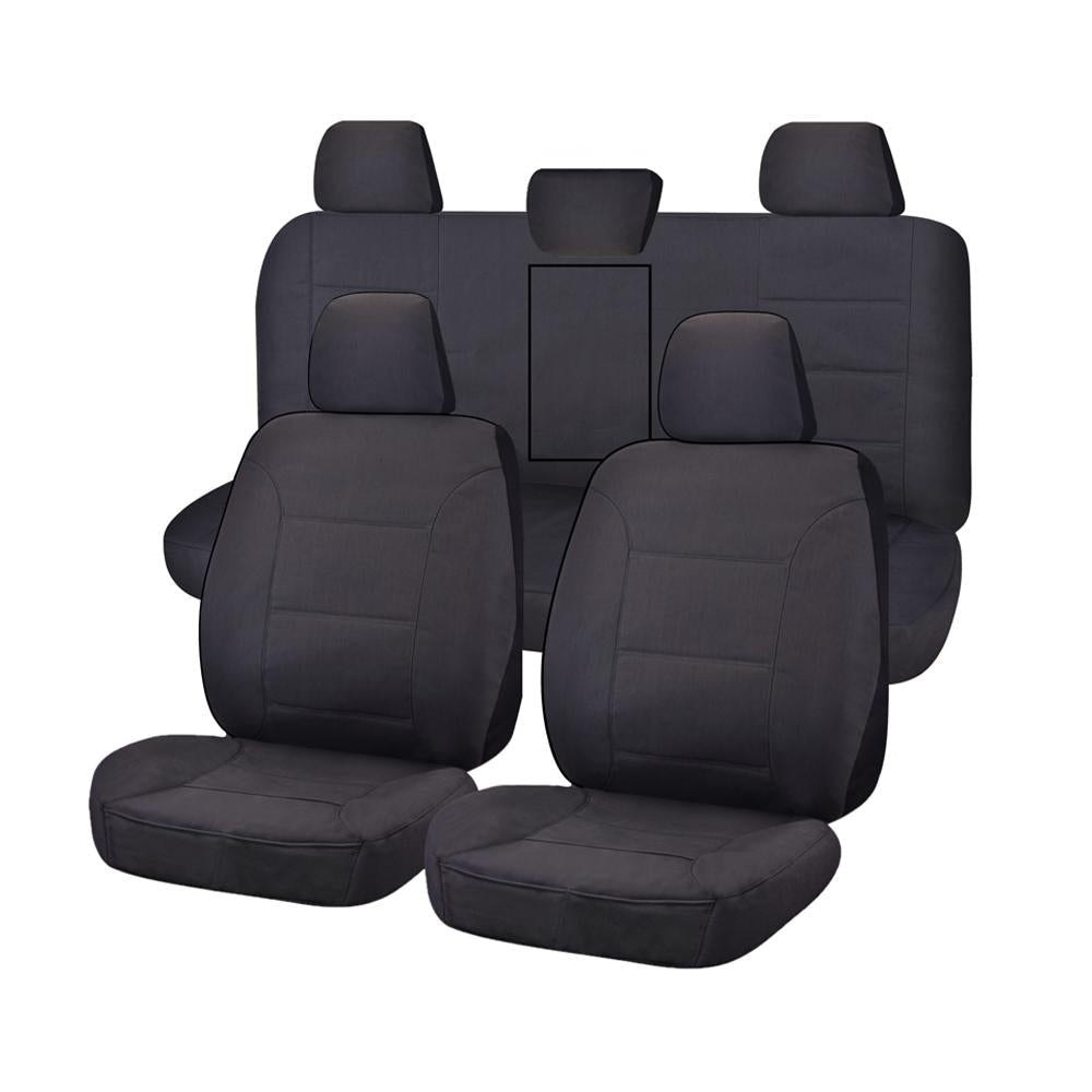 For Toyota Hilux 08/2015 On Dual Cab Utility Fr 40/60 Split Base With A/Rest Charcoal All Terrain Seat Covers