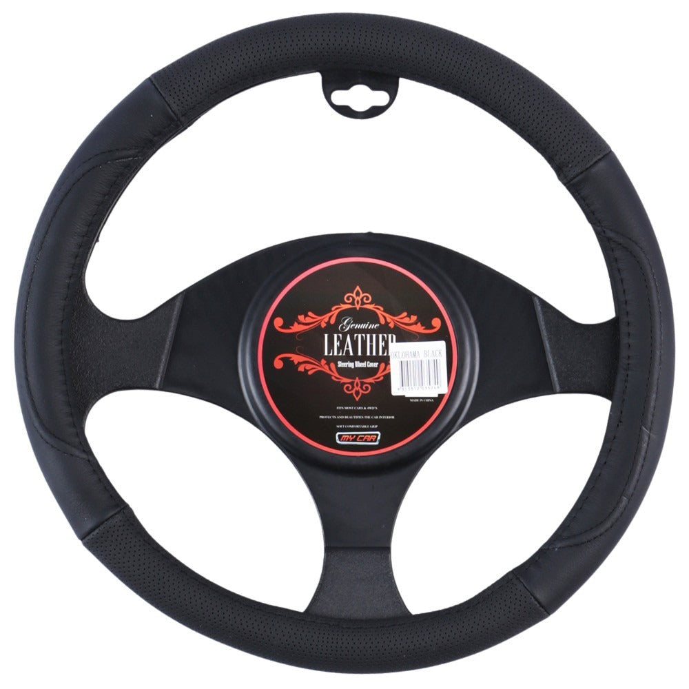 Oklahoma Steering Wheel Cover Black [Leather] Steering Wheel Covers