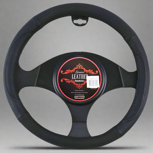 Oklahoma Steering Wheel Cover Black [Leather] Steering Wheel Covers