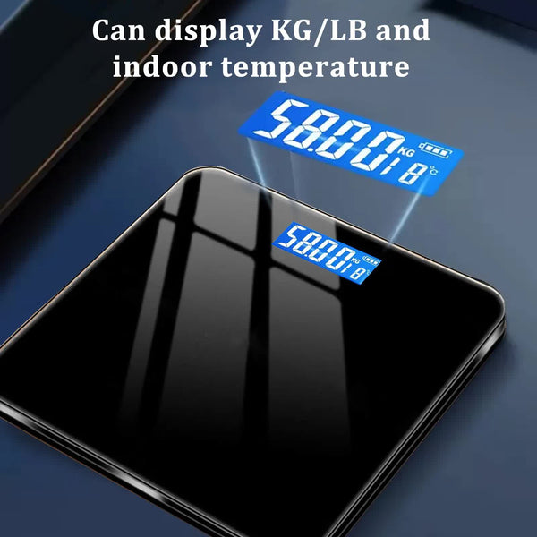 W Black Digital Bathroom Scale Tempered Glass Led Kg Lb Dual Unit Bathroom Scales