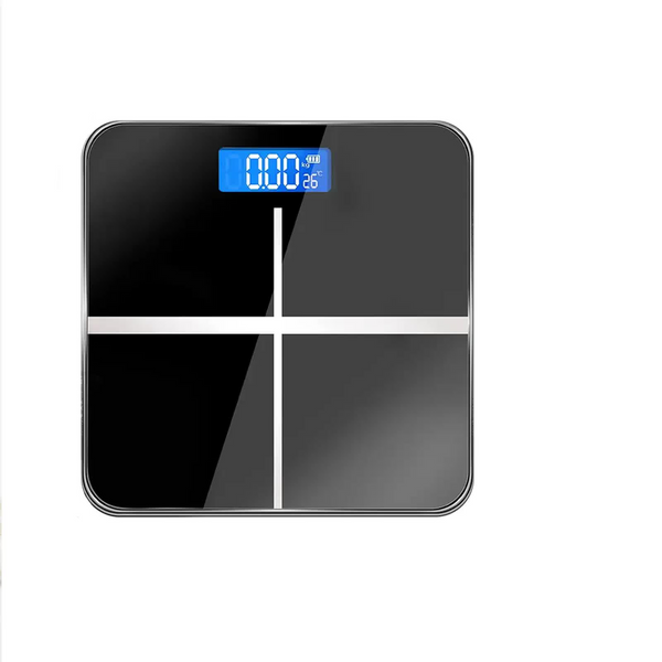 W Crossblack Digital Bathroom Scale Dual Unit Kg Lb Blue Led Tempered Glass 180Kg Auto On Off Temperature Display Bathroom Scales