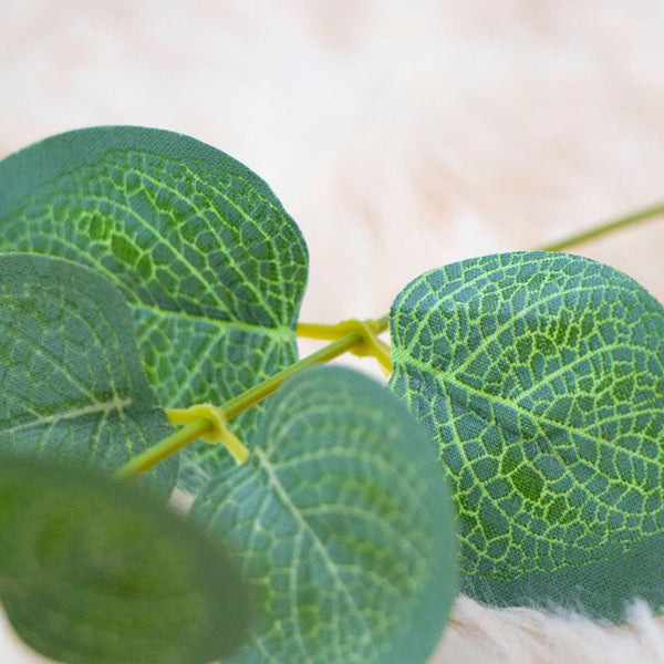 Artificial Eucalyptus Dollar Leaf Stem 33Cm Green Plastic And Iron Wire Artificial Plants