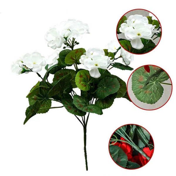 Artificial Silk Hibiscus Flower White Artificial Plants