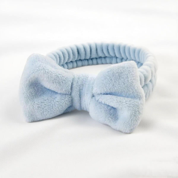 Plush Bow Headband Blue Women's Soft Comfortable All Match Headbands