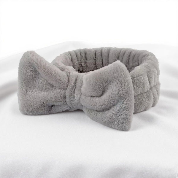 Plush Bow Headband Navy Blue Women's Soft Fabric Headbands