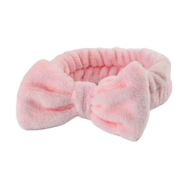 Plush Bow Headband Pink Women's Soft Comfortable All Match Headbands