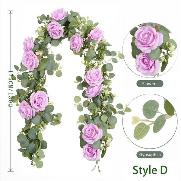 Artificial Eucalyptus Flower Vine White 100 200Cm Artificial Plants