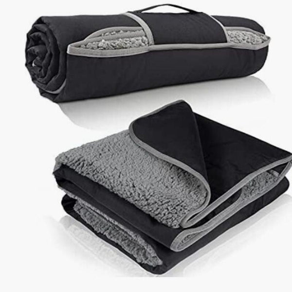 Outdoor Camping Blanket Black 150X200cm Water Resistant Polyester Blankets