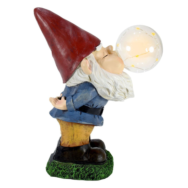 Solar Garden Light Elf Blowing Bubbles Statue 27Cm Resin Decorative Lighting