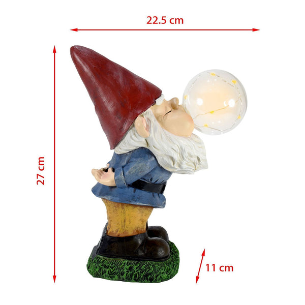 Solar Garden Light Elf Blowing Bubbles Statue 27Cm Resin Decorative Lighting