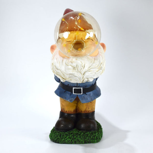 Solar Garden Light Elf Blowing Bubbles Statue 27Cm Resin Decorative Lighting