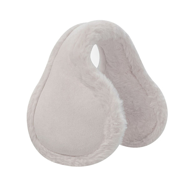 Foldable Winter Earmuffs Windproof Warm Faux Fur Lined White Hats
