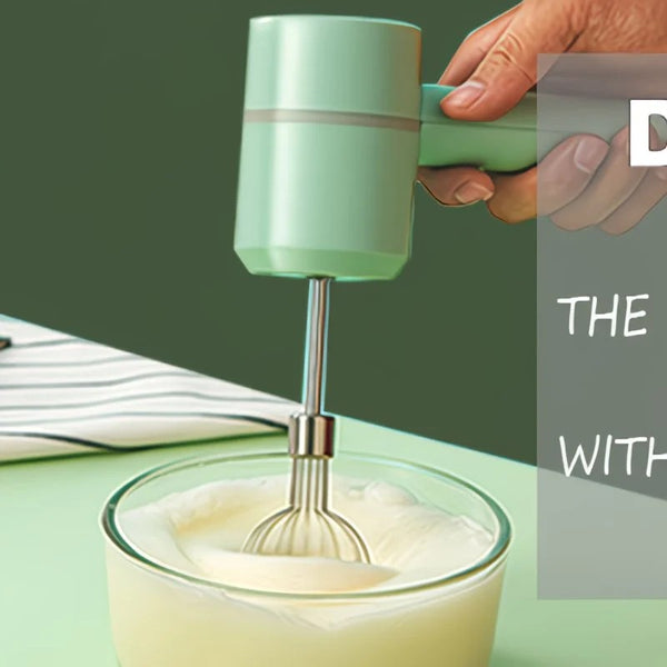 Wireless Charging Handheld Mixer 30W Speed Dual Whisk Heads White For Eggs Cream Batter Kitchen Outdoor Gift Handheld Mixers