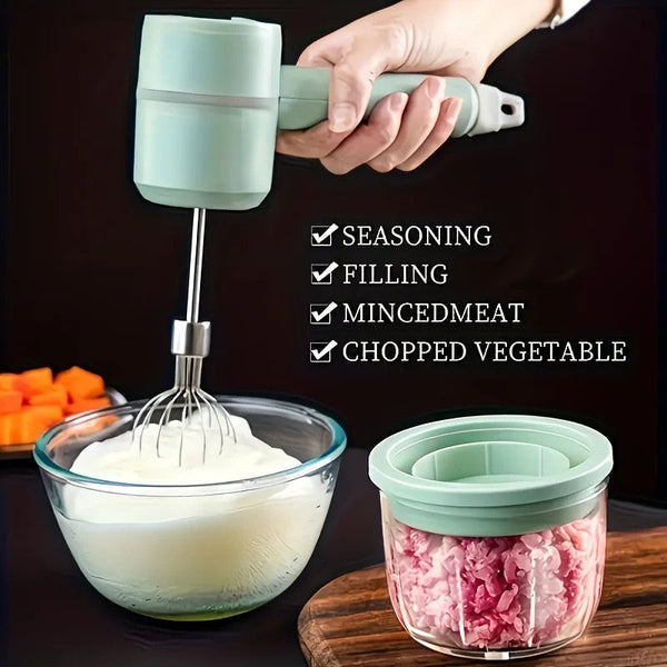 Wireless Charging Handheld Mixer 30W Speed Dual Whisk Heads White For Eggs Cream Batter Kitchen Outdoor Gift Handheld Mixers