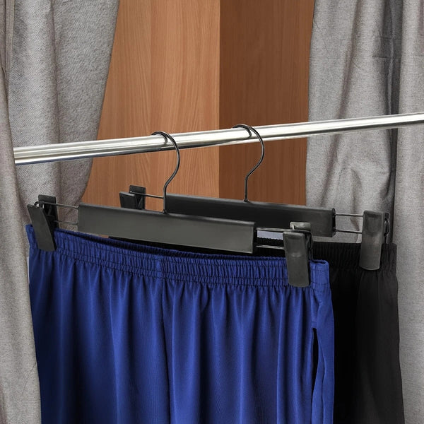 10Pcs Super Anti Slip Pants Hangers With Clips Thickened Plastic Dual Use Skirt/Pants Seamless Mark Home Drying Racks Wardrobe Organizer Essential. Cl