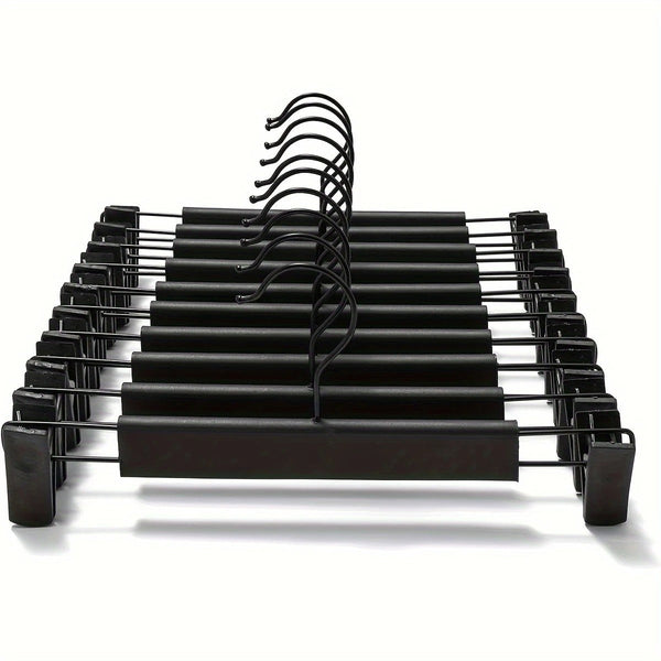 20Pcs Super Anti Slip Pants Hangers With Clips Thickened Plastic Dual Use Skirt/Pants Seamless Mark Home Drying Racks Wardrobe Organizer Essential. Cl