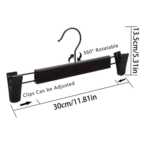 20Pcs Super Anti Slip Pants Hangers With Clips Thickened Plastic Dual Use Skirt/Pants Seamless Mark Home Drying Racks Wardrobe Organizer Essential. Cl