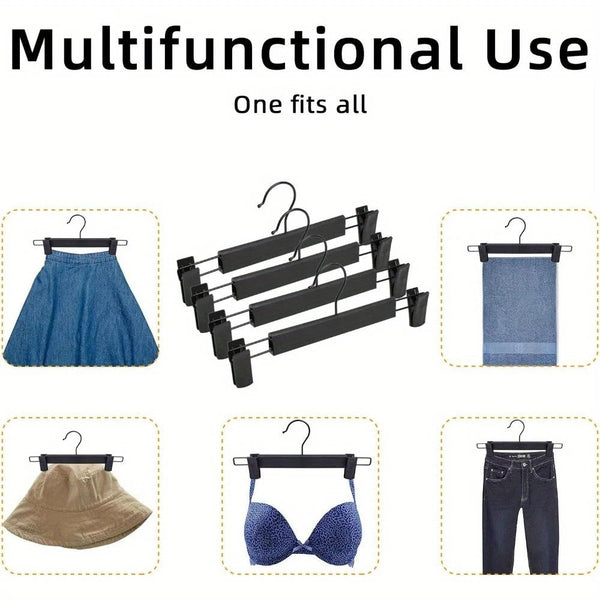 20Pcs Super Anti Slip Pants Hangers With Clips Thickened Plastic Dual Use Skirt/Pants Seamless Mark Home Drying Racks Wardrobe Organizer Essential. Cl
