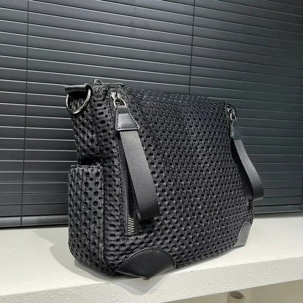 Womens Fashionable Mesh Paneled Crossbody Bag Large Capacity Lightweight Travel Vacation Sports Women's Bags & Handbags