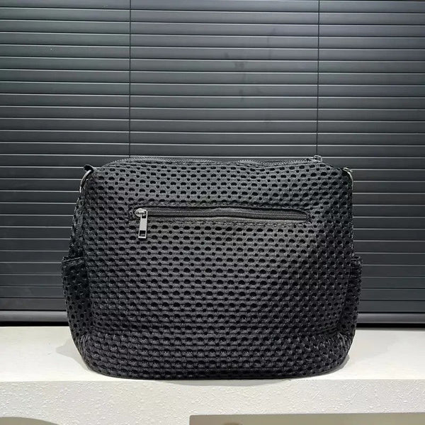 Womens Fashionable Mesh Paneled Crossbody Bag Large Capacity Lightweight Travel Vacation Sports Women's Bags & Handbags