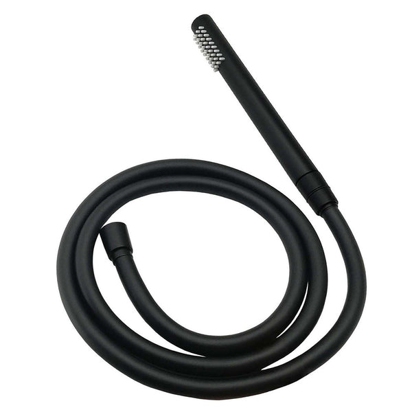 Matt Black Round Dual Shower Set 10" Rain Head Metal Handheld Sliding Rail Arm Twin Taps Shower Heads & Combos