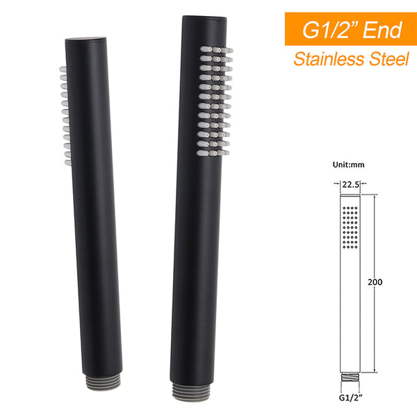 Matte Black Large 12" Round Shower Head Twin Set Stainless Steel Handheld Diverter Wall Rail Arm Shower Heads & Combos