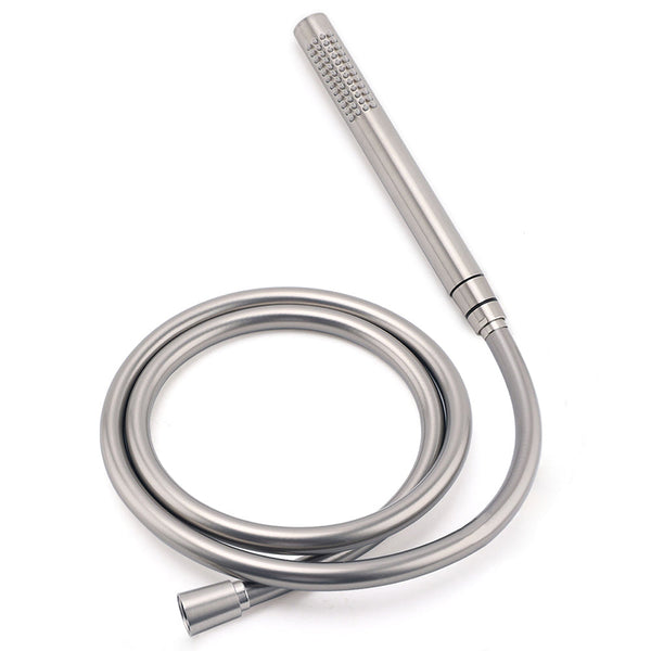 Brushed Nickel 8" Thin Rain Head Twin Shower Metal Handheld Rose Sliding Rail Arm Set With Mixer Shower Heads & Combos