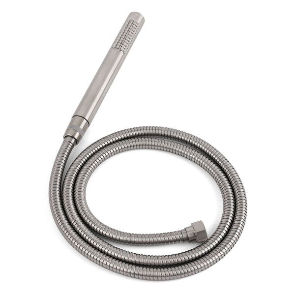 Wels Brushed Nickel Round 8" Rain Head Shower 1 Mode Handheld Sliding Rail Mixer 2In1 Set Shower Heads & Combos