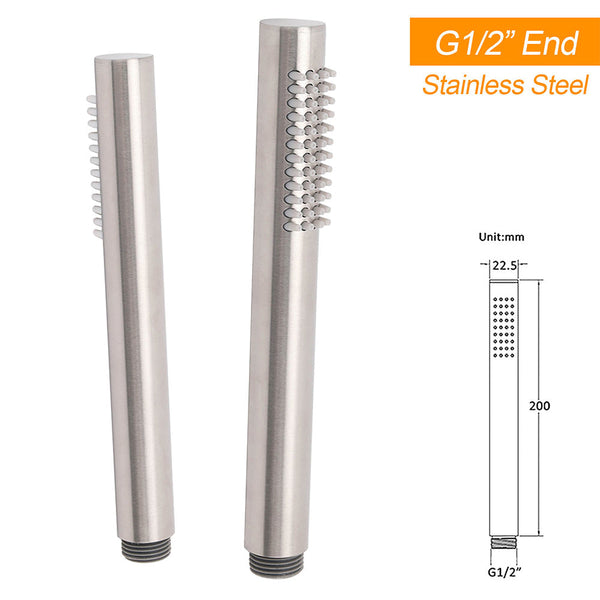 Brushed Nickel Dual Round 12" Stainless Steel Rain Shower Head Metal Handheld Sliding Rail Arm Set Shower Heads & Combos