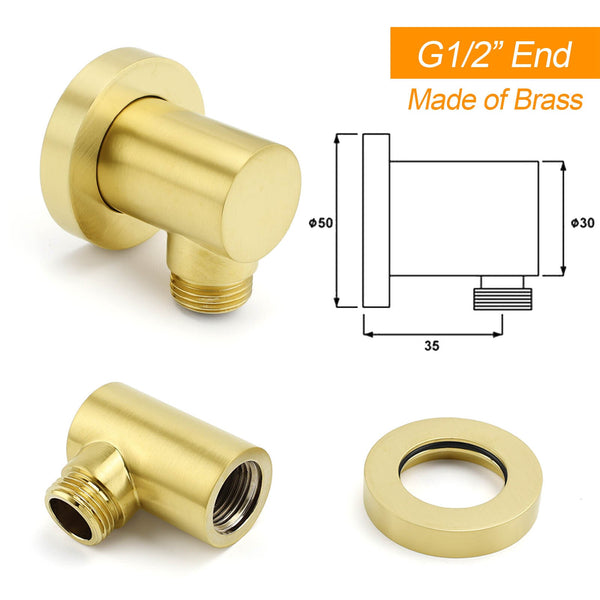 Wels Brushed Gold Rain Shower 12" Head 3 Mode Handheld Rose Sliding Rail Round Taps Set Shower Heads & Combos