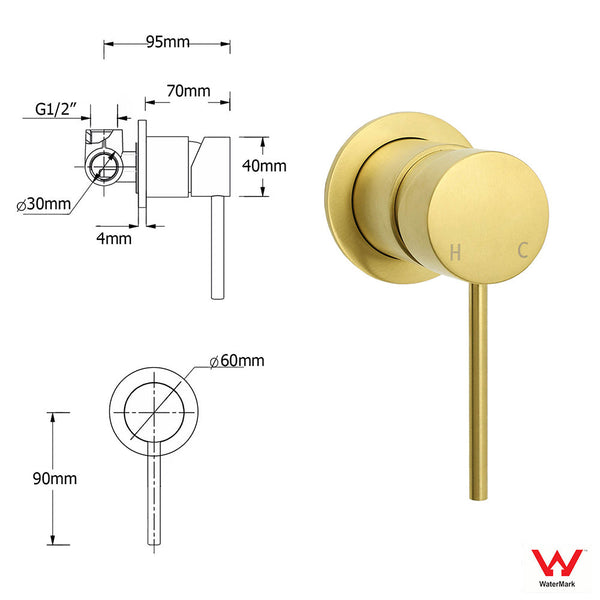Brushed Gold 12" Large Shower Head 3 Mode Handheld Rose Sliding Rail Arm Round Mixer Set Shower Heads & Combos