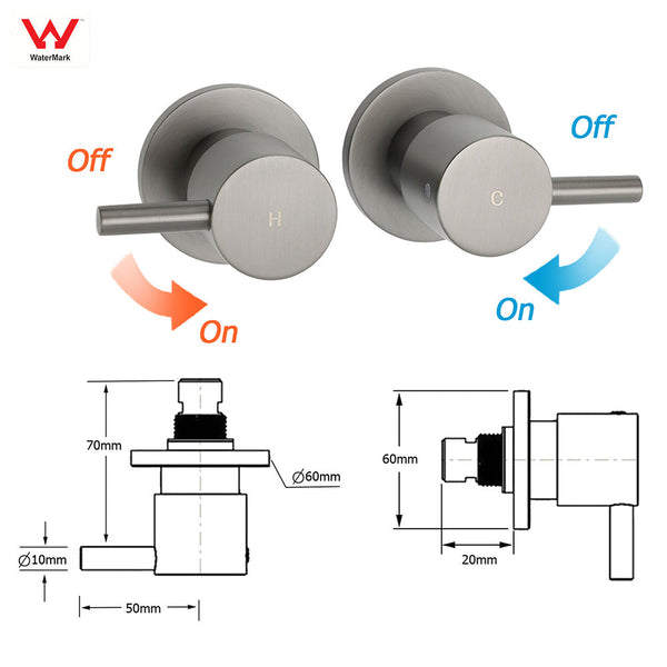 Wels Gun Metal 2In1 Round Shower 10" Rain Head 3 Mode Handheld Sliding Rail Twin Taps Set Shower Heads & Combos