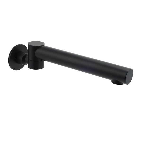 Matt Black Round Basin Wall Mounted Spout Faucet Outlet 180A Swivel Tap Watermark Bath Taps