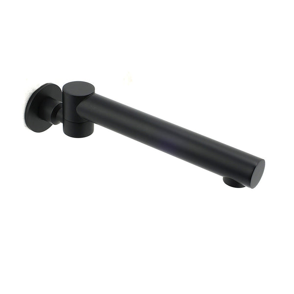 Matt Black Round Basin Wall Mounted Spout Faucet Outlet 180A Swivel Tap Watermark Bath Taps