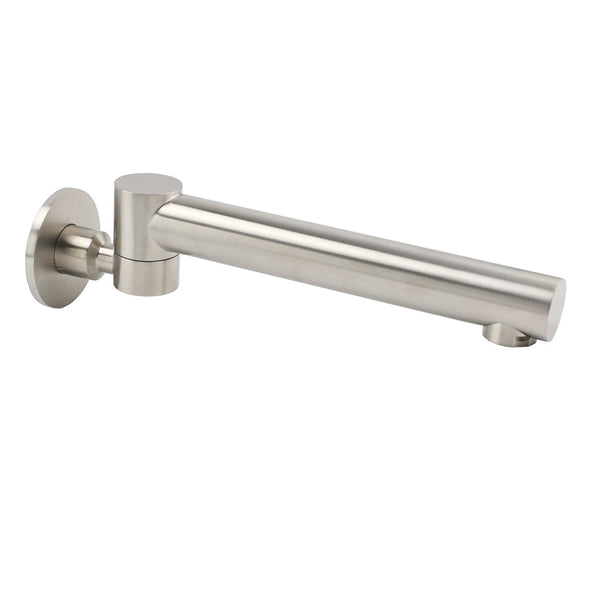 Brushed Nickel Round Basin Wall Mounted Faucet Outlet 180 Swivel Vanity Bathtub Spout Bath Taps