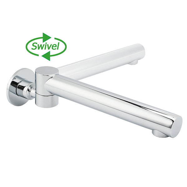 Watermark Chrome Round Basin Wall Mount Faucet Outlet 180A Swivel Brass Bath Tub Spout Bath Taps