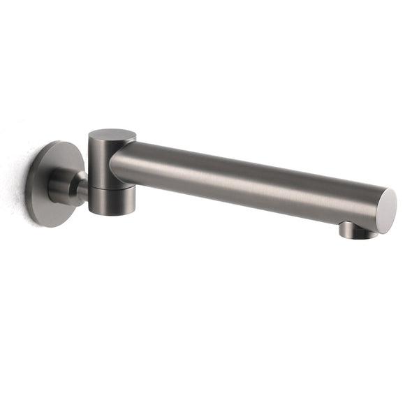 Gun Metal Round Wall Mounted 180 Swivel Bathtub Faucet Water Outlet Vanity Spout Bath Taps