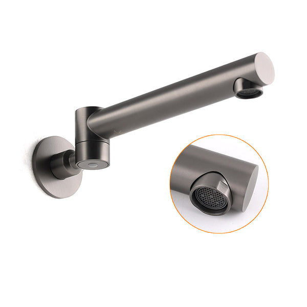 Gun Metal Round Wall Mounted 180 Swivel Bathtub Faucet Water Outlet Vanity Spout Bath Taps