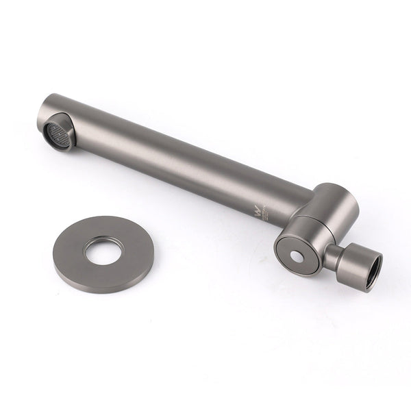 Gun Metal Round Wall Mounted 180 Swivel Bathtub Faucet Water Outlet Vanity Spout Bath Taps