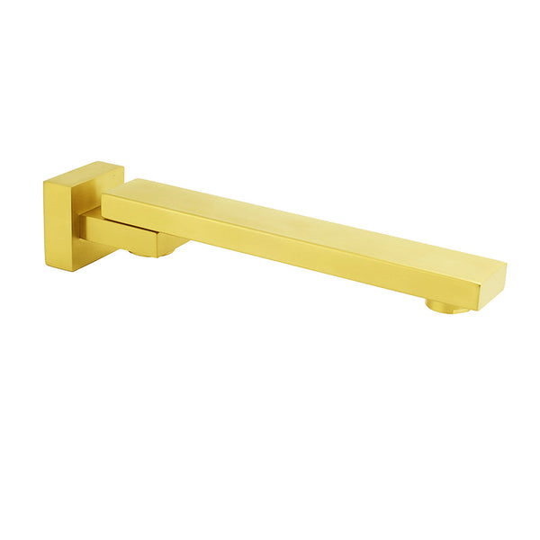 Brushed Gold Square Stainless Steel 180 Swivel Bathtub Faucet Water Outlet Spout Bath Taps