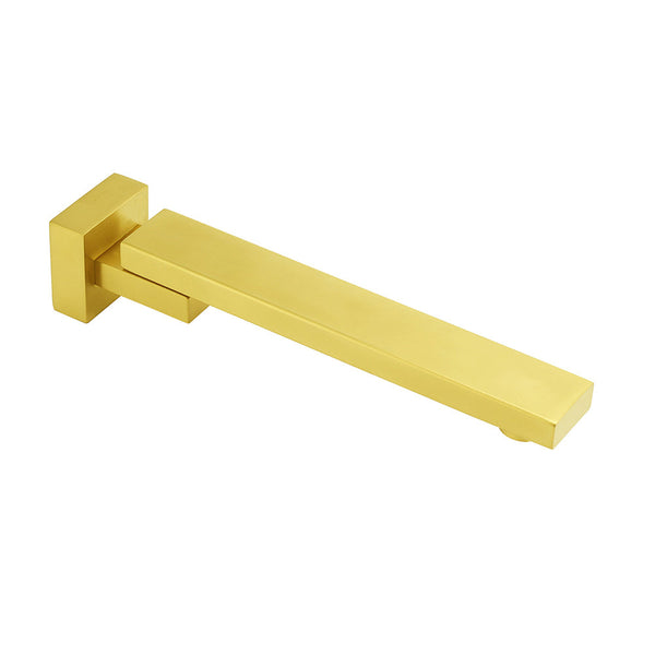 Brushed Gold Square Stainless Steel 180 Swivel Bathtub Faucet Water Outlet Spout Bath Taps