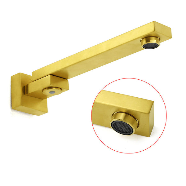 Brushed Gold Square Stainless Steel 180 Swivel Bathtub Faucet Water Outlet Spout Bath Taps