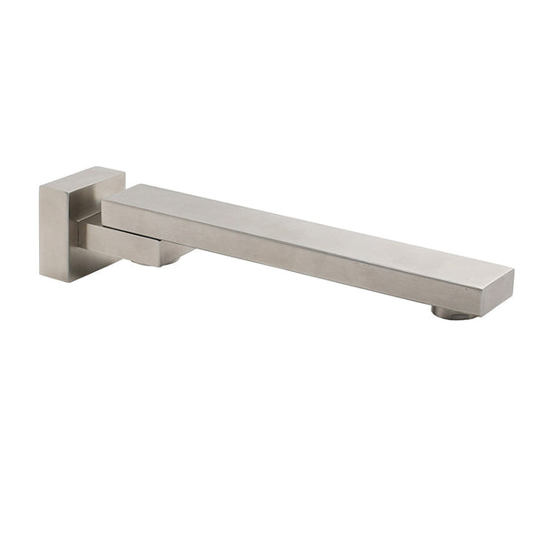 Brushed Nickel Square Stainless Steel Swivel Spout Bathtub Bubble Faucet Outlet Bath Taps