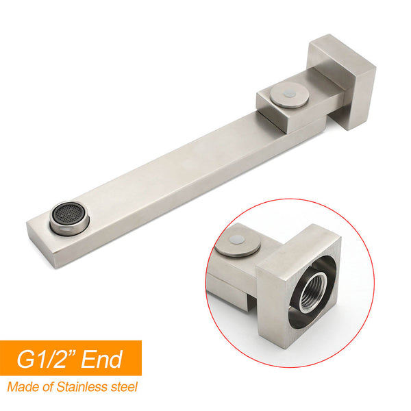 Brushed Nickel Square Stainless Steel Swivel Spout Bathtub Bubble Faucet Outlet Bath Taps