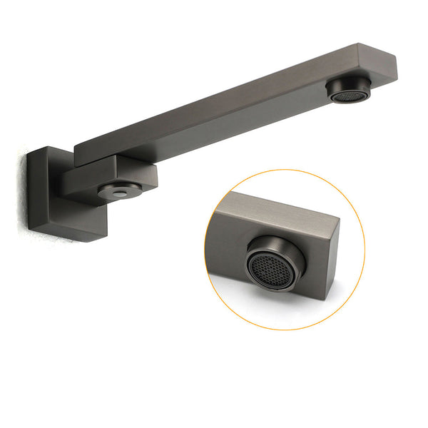 Gun Metal Square Stainless Steel 180 Swivel Bathtub Faucet Water Outlet Spout Bath Taps