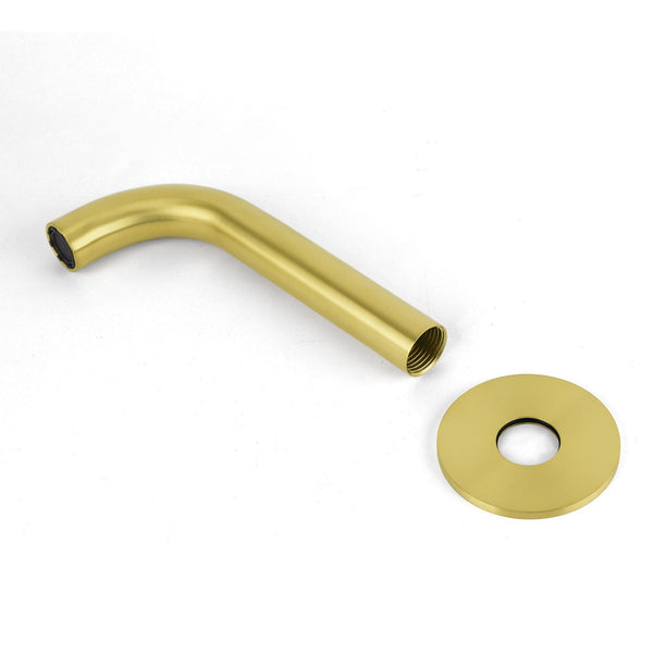 Brushed Gold 150Mm Round Curve Faucet Outlet Bathroom Tub Water Filler Spout Set Bath Taps