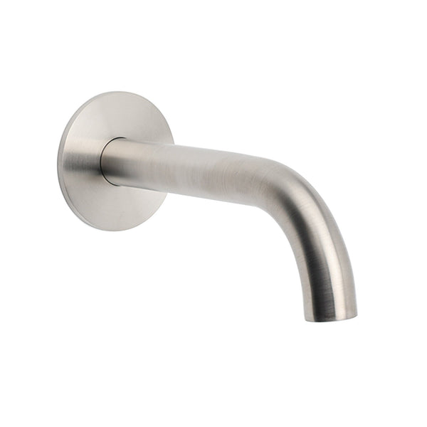 Brushed Nickel 150Mm Round Curve Faucet Water Outlet Swivel Bathtub Filler Spout Bath Taps