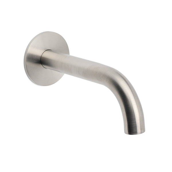 Brushed Nickel 150Mm Round Curve Faucet Water Outlet Swivel Bathtub Filler Spout Bath Taps