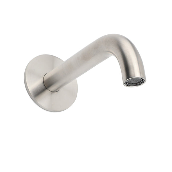 Brushed Nickel 150Mm Round Curve Faucet Water Outlet Swivel Bathtub Filler Spout Bath Taps