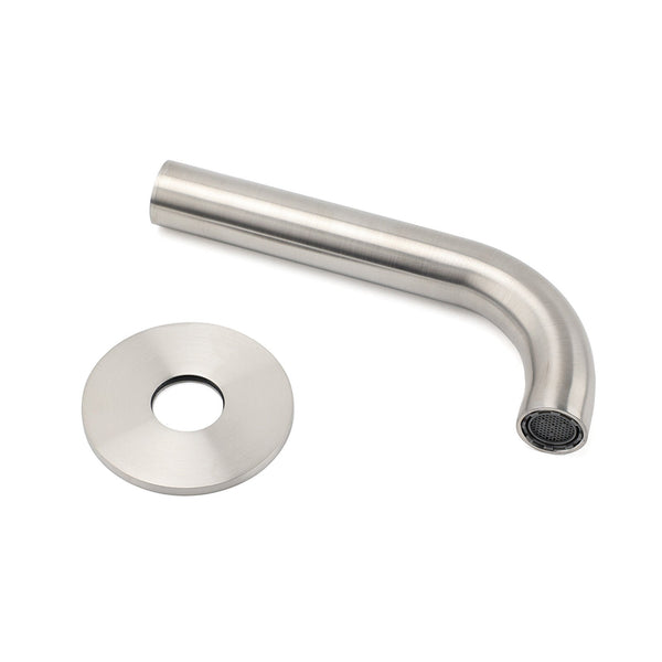 Brushed Nickel 150Mm Round Curve Faucet Water Outlet Swivel Bathtub Filler Spout Bath Taps